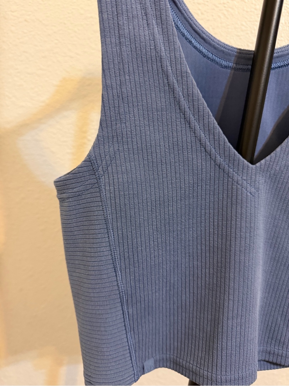 lululemon athletica Ribbed V-Neck Cropped Tank Top in Dusty Blue - Picture 2 of 9